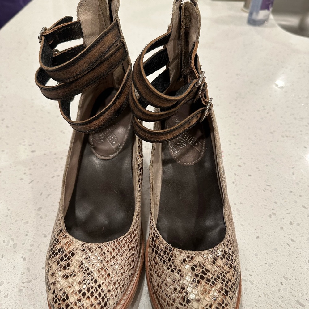 Freebird Snakeskin Patterned Heels